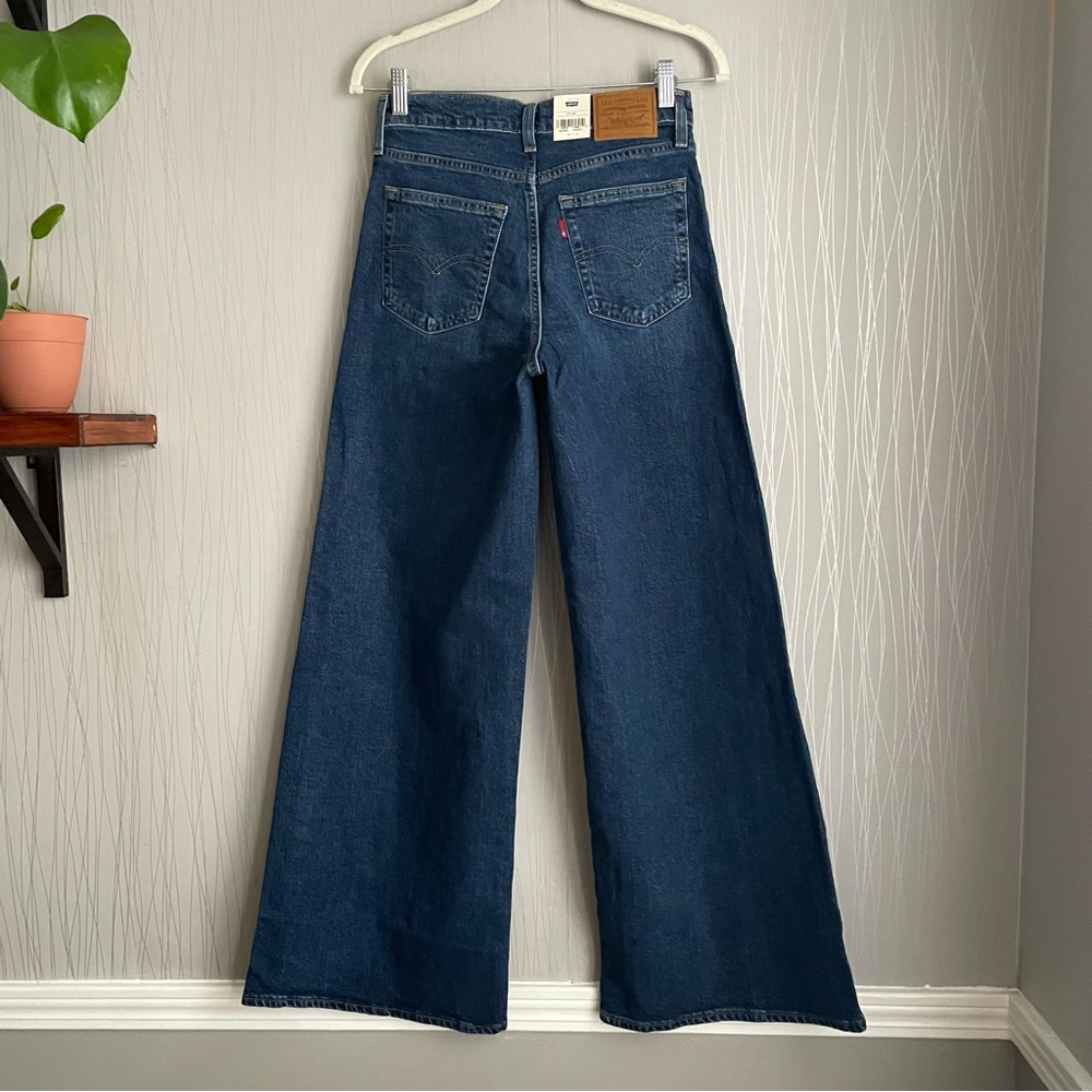 LEVIS Jeans Wide Leg NWT High Rise 728 Premium Woodstock Dark Wash Blue Size 27 - Picture 11 of 16